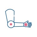 Arm prosthesis line style icon vector design