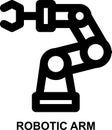arm, robot, robotic arm, automation, manufacturing, industry, production outline icon
