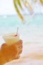 Arm rum relaxation ocean palm vacation Royalty Free Stock Photo