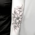 Graphite Lily Tattoos: Sketchfab-inspired Black And White Floral Designs