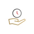 Arm, time, save color gradient vector icon