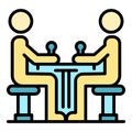 Arm wrestle icon color outline vector