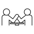 Arm wrestling coach icon, outline style Royalty Free Stock Photo