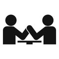 Arm wrestling coach icon, simple style