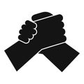 Arm wrestling hands icon, simple style Royalty Free Stock Photo