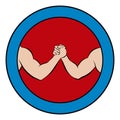 Arm Wrestling Logo Competition Round Pictogram