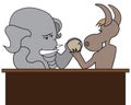 Arm Wrestling Political Mascots