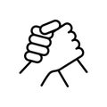 Arm wrestling sportive icon. simple illustration outline style sport symbol. Royalty Free Stock Photo