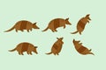 armadillo animal design icon flat vector illustration Royalty Free Stock Photo