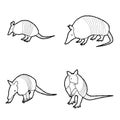 Armadillo Animal Vector Illustration Hand Drawn Cartoon Art Royalty Free Stock Photo