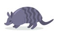 Armadillo Cartoon Icon in Flat Design