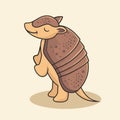 Armadillo Cartoon Standing Isolated Vector