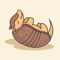 Armadillo Cartoon Walking Isolated Vector