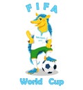 Armadillo. FIFA World Cup mascot isolated on white