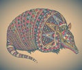 Armadillo hand drawn vector illustration