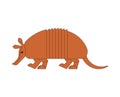 Armadillo isolated. Animal Nine-hip Armadillo vector illustration