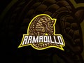 Armadillo mascot sport logo design