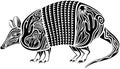 Armadillo Southwest Black and White Design Royalty Free Stock Photo