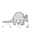 Armadillo vector on white background,10 Royalty Free Stock Photo