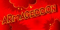 Armageddon. Comic book style text. Royalty Free Stock Photo