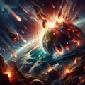 Meteor glowing as it enters the Earth s atmosphere Royalty Free Stock Photo