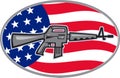 Armalite M-16 Colt AR-15 assault rifle flag Royalty Free Stock Photo