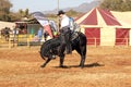 Armand the singing cowboy on his black stallion taking bow