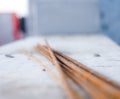 Armature rusty rods for building a house in a house under construction Royalty Free Stock Photo