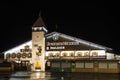 Armbrustschuetzenzelt at Oktoberfest during night in Munich, Ge