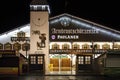 Armbrustschuetzenzelt at Oktoberfest during night in Munich, Ge