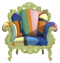 Armchair with abstract colors