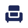 Armchair black glyph ui icon Royalty Free Stock Photo