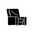 Armchair black icon, vector sign on isolated background. Armchair concept symbol, illustration Royalty Free Stock Photo