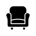 Armchair black icon on white Royalty Free Stock Photo