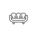 armchair, chair, cushion line illustration icon on white background