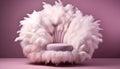 Armchair decorated with feathers