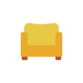 armchair flat icon. Element of furniture colored icon for mobile concept and web apps. Detailed armchair flat icon can be used for