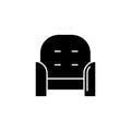 Armchair front black glyph icon Royalty Free Stock Photo