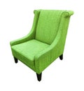 Armchair green color isolated on white background