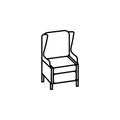 armchair icon. Element of furniture for mobile concept and web apps. Thin line icon for website design and development, app devel Royalty Free Stock Photo