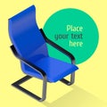 Armchair isometric illustration. Chair vector