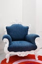 Armchair with a jeans fabric Royalty Free Stock Photo
