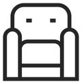 Armchair line icon. Cozy comfortable seat symbol