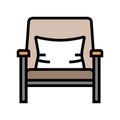 armchair minimalistic stylish color icon vector illustration