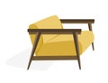 Armchair sofa yellow Modern interior furniture Vector illustration in a flat style isolated Royalty Free Stock Photo