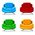 Armchair soft colorful homemade, set 6 Royalty Free Stock Photo