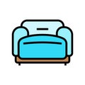 armchair soft cozy color icon vector illustration