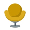 Armchair. Soft furniture. Cartoon flat illustration. Element of interior. Place for relax and rest. brown chair