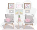 Armchairs with cushions