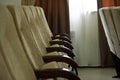 Armchairs in row in conference hall empty Royalty Free Stock Photo